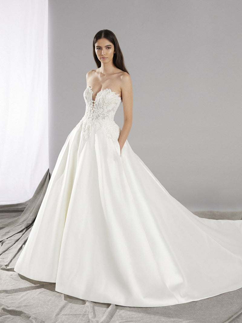 Pronovias ONCE Princess wedding dress in Mikado